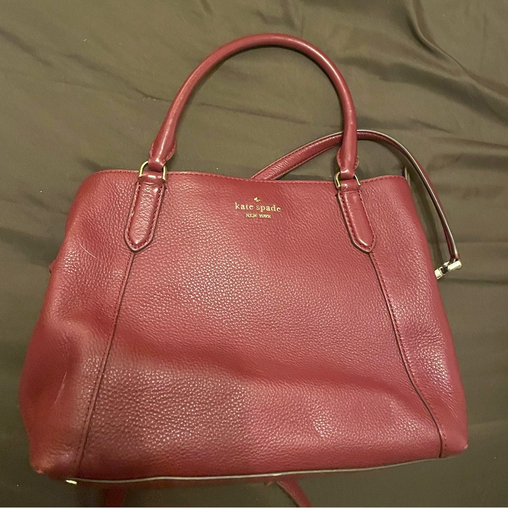 Cranberry Kate Spade purse and matching wallet. Barely used